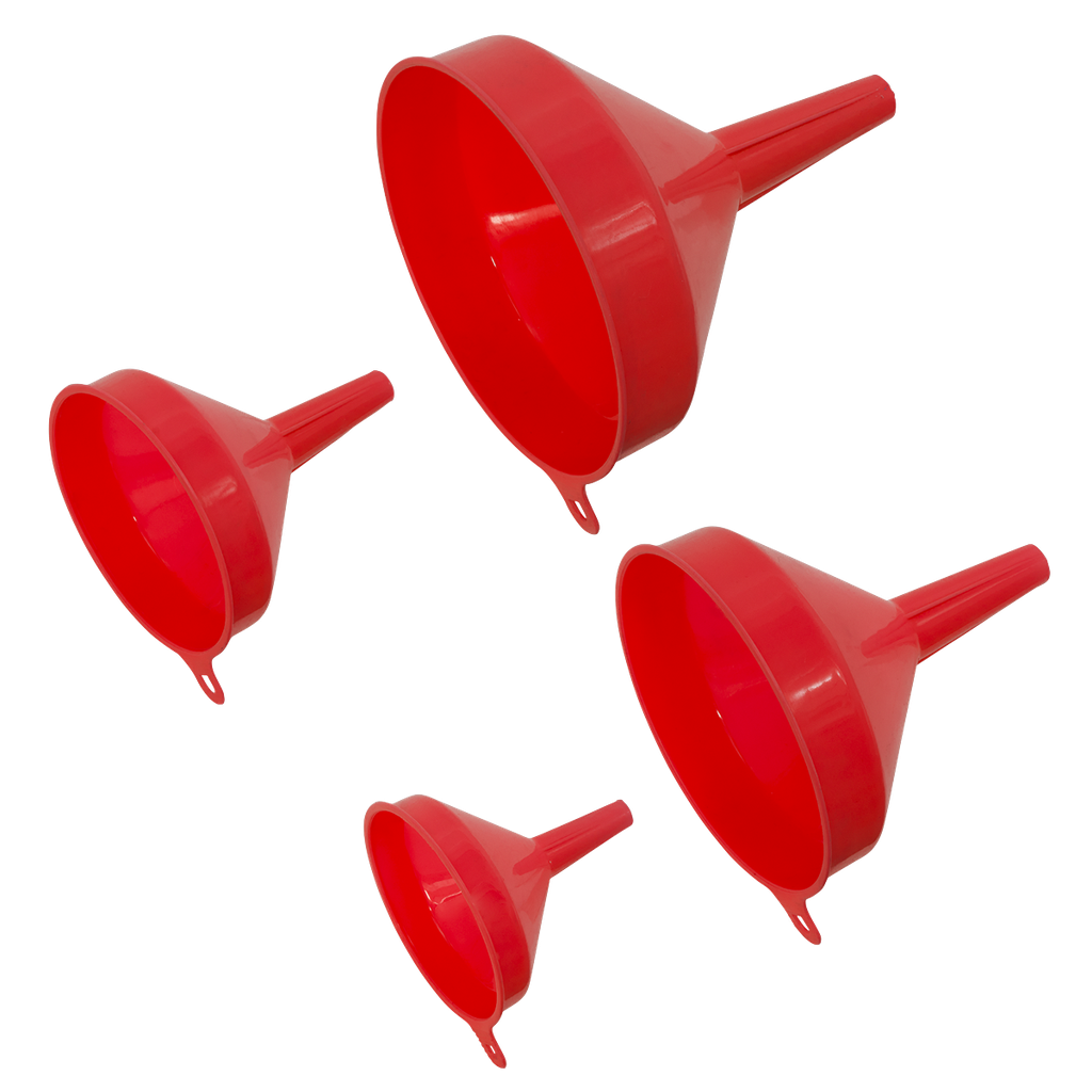 Sealey Economy Fixed Spout Funnel Set 4pc