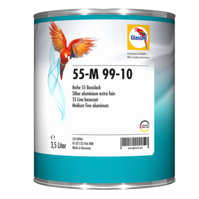 3.5ltr Glasurit 55-M99-10 Medium Fine Aluminium Tinter (Each)