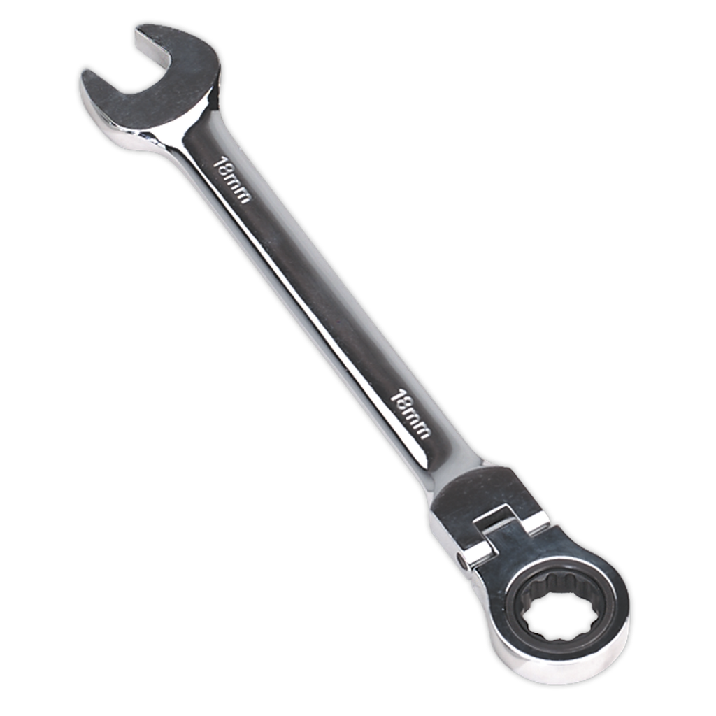 Sealey Premier Flexi-Head Ratchet Combination Spanner 18mm