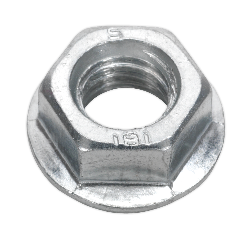 Sealey Zinc Plated Serrated Flange Nut M12 - Pack of 50