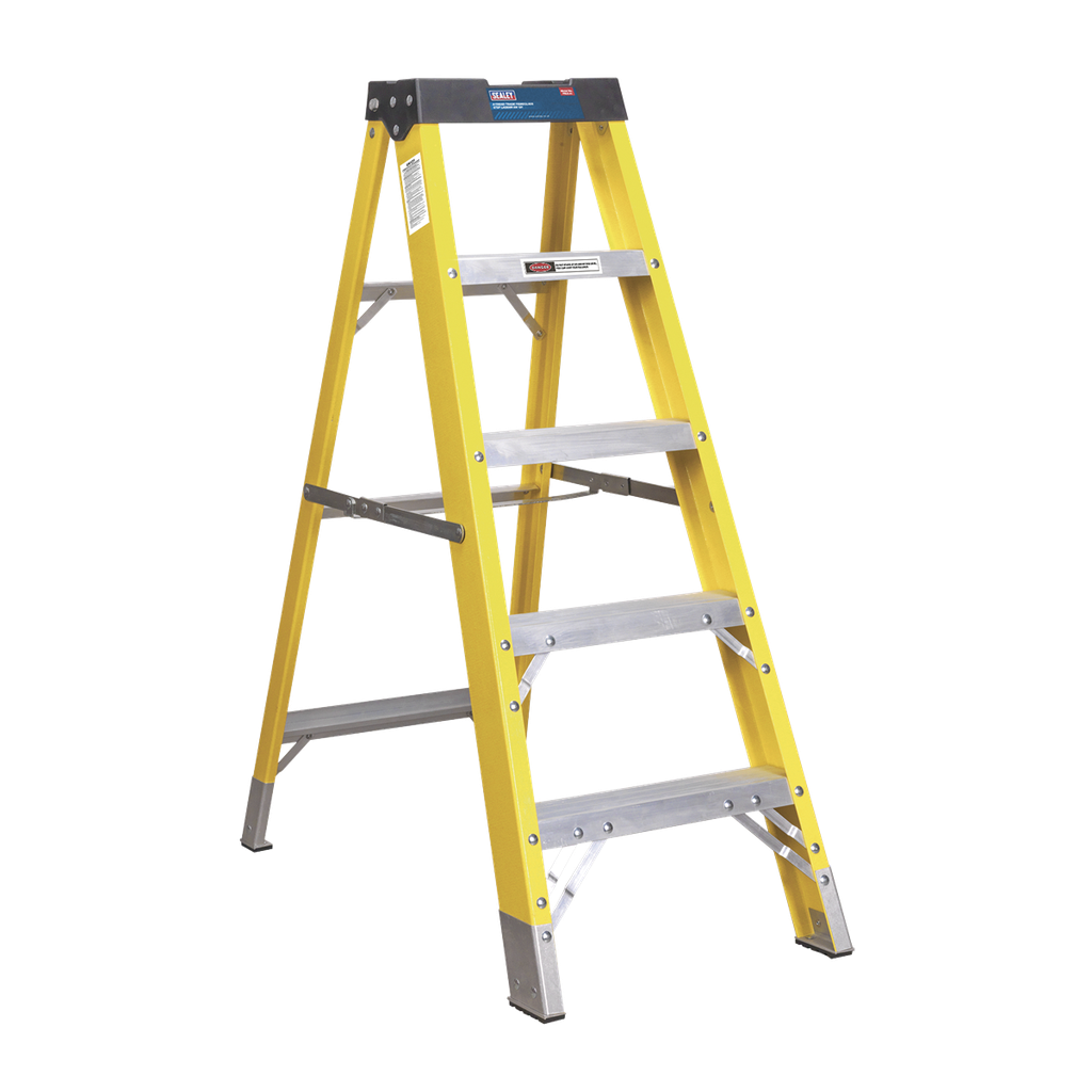 Sealey Fibreglass Step Ladder 4-Tread - BS EN 131