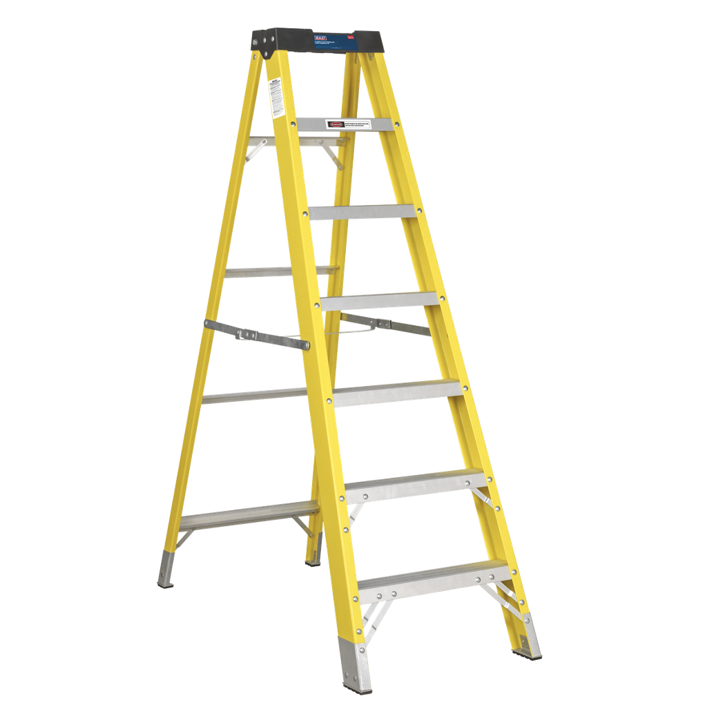 Sealey Fibreglass Step Ladder 6-Tread - BS EN 131