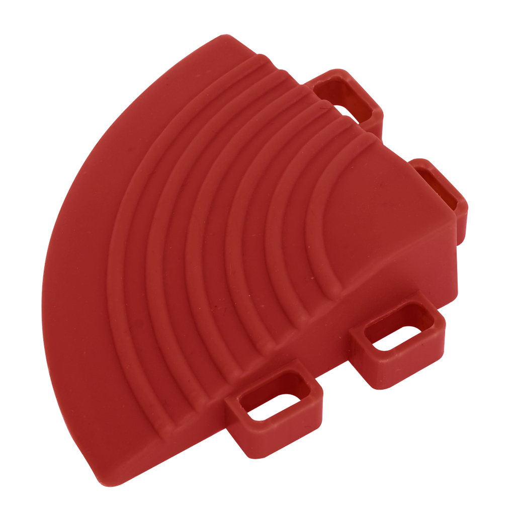 Sealey Polypropylene Floor Tile Corners 60 x 60mm, Red - Pack of 4