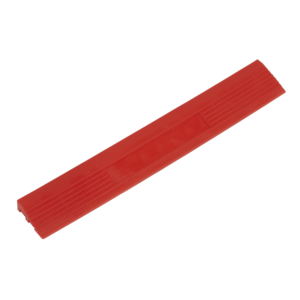 Polypropylene Floor Tile Edge 400 x 60mm, Red Male - Pack of 6