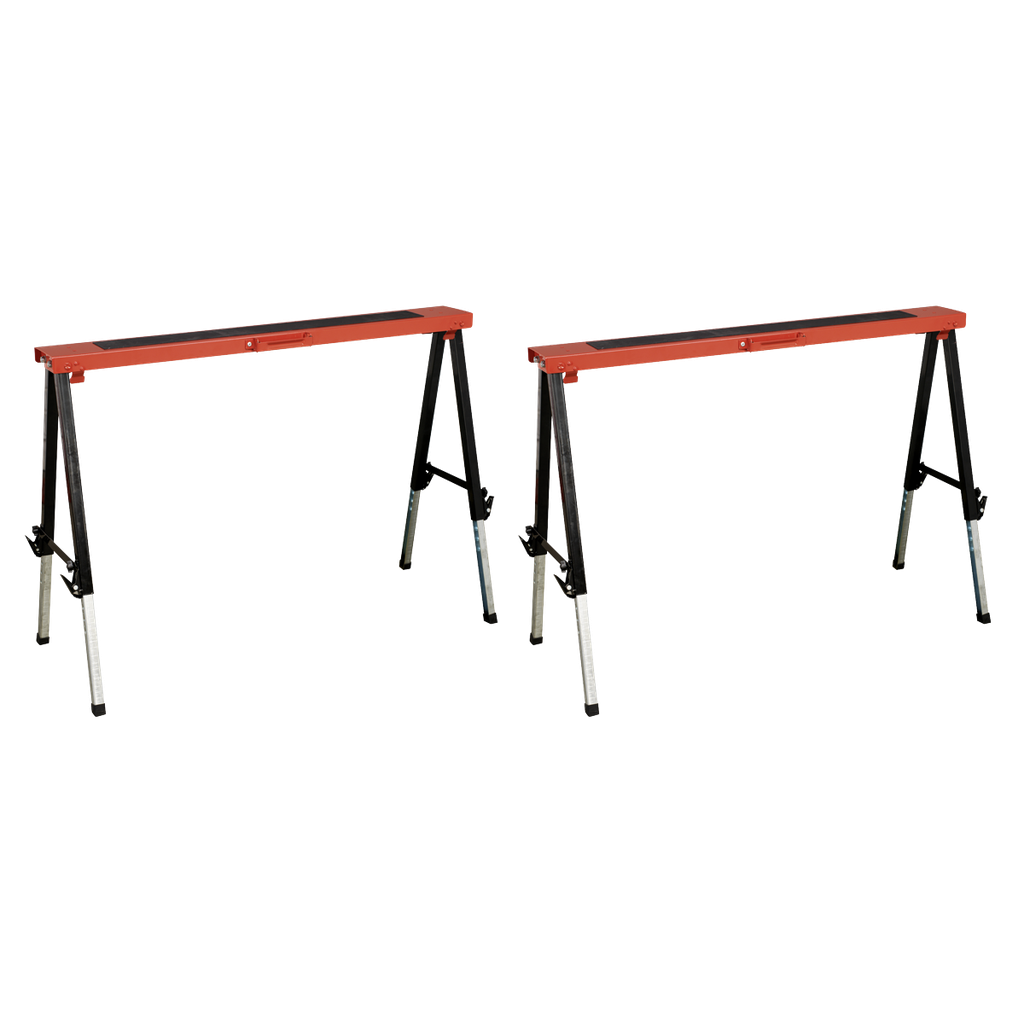 Sealey Fold Down Trestle with Adjustable Legs - Pair