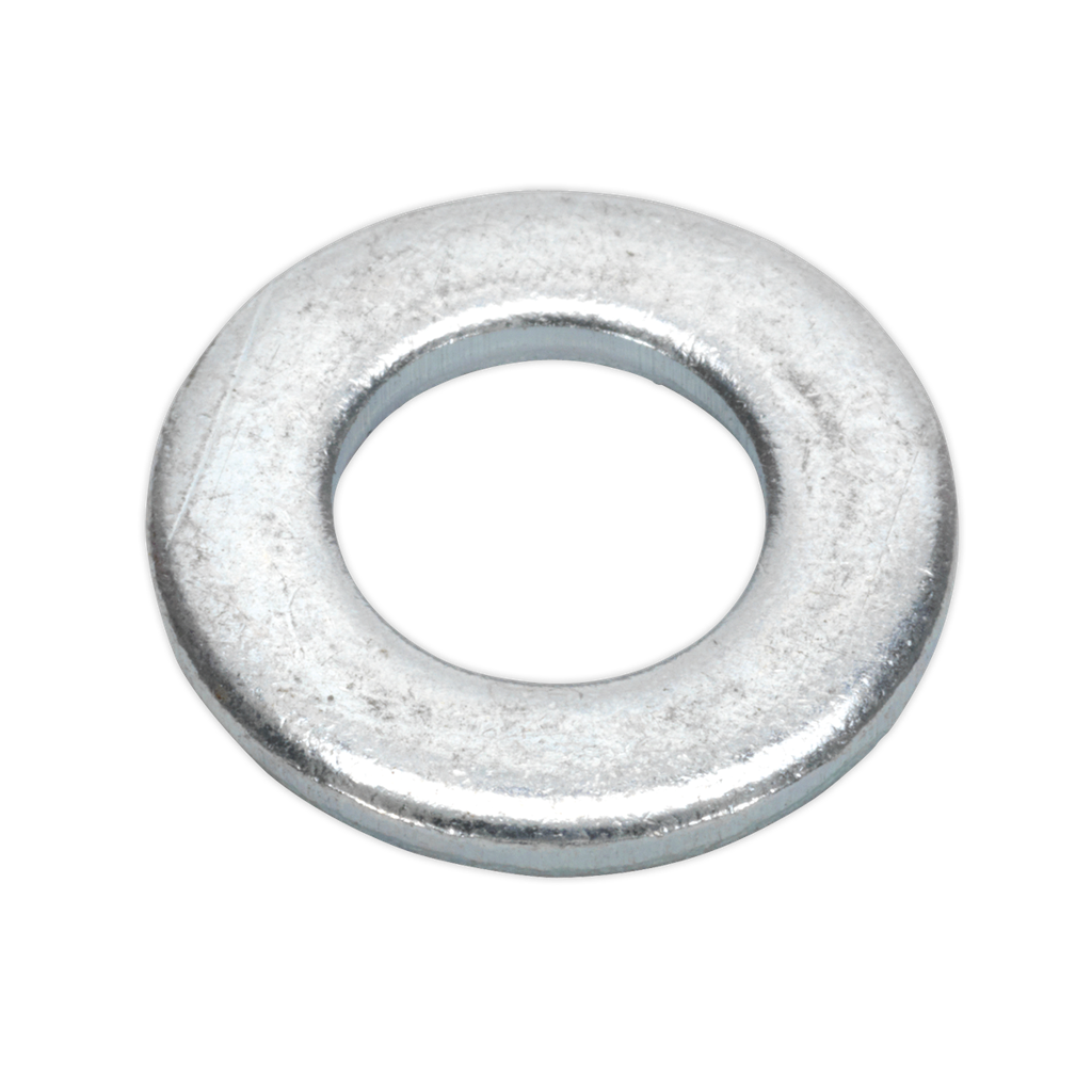 Sealey Zinc Plated Form A Flat Washer M10 x 21mm, DIN 125 - Pack of 100