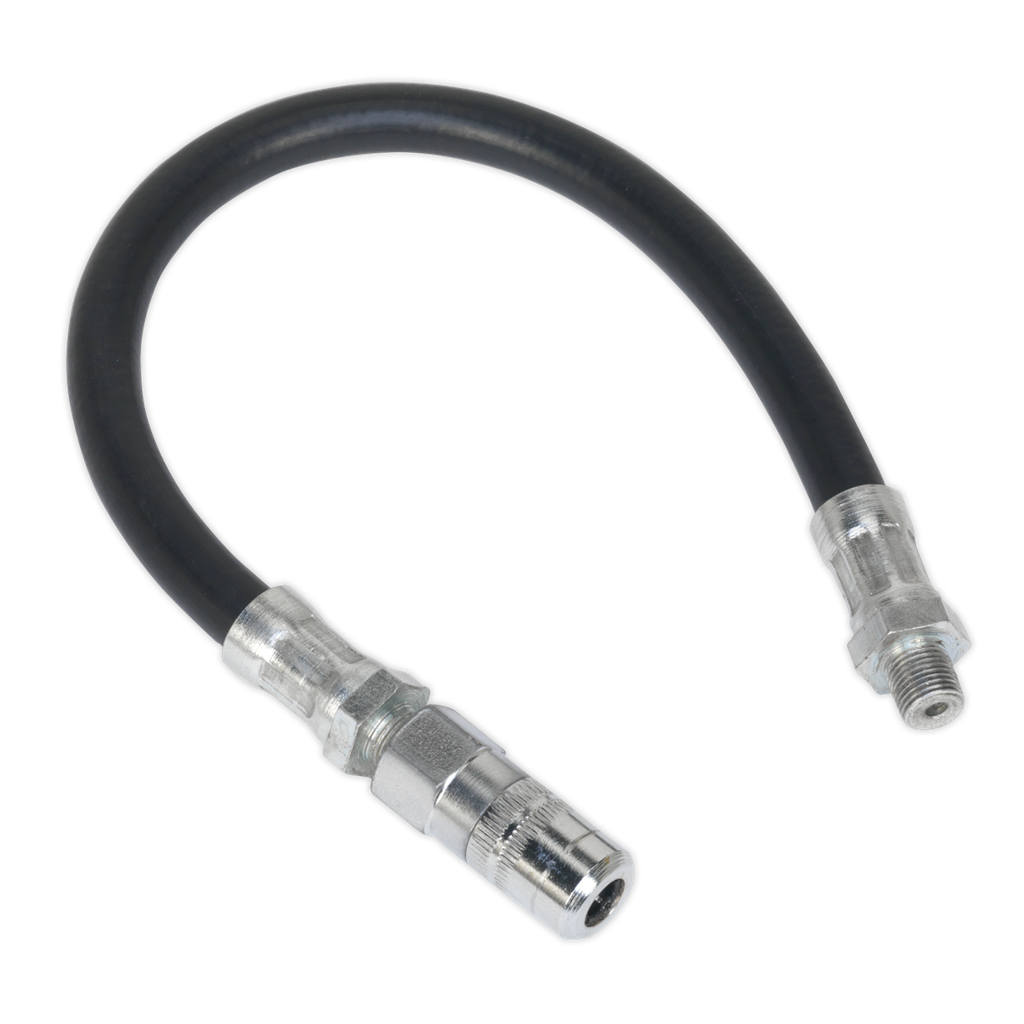Sealey Flexible Rubber Grease Gun Delivery Hose with 4-Jaw Connector 300mm 1/8"BSP Gas