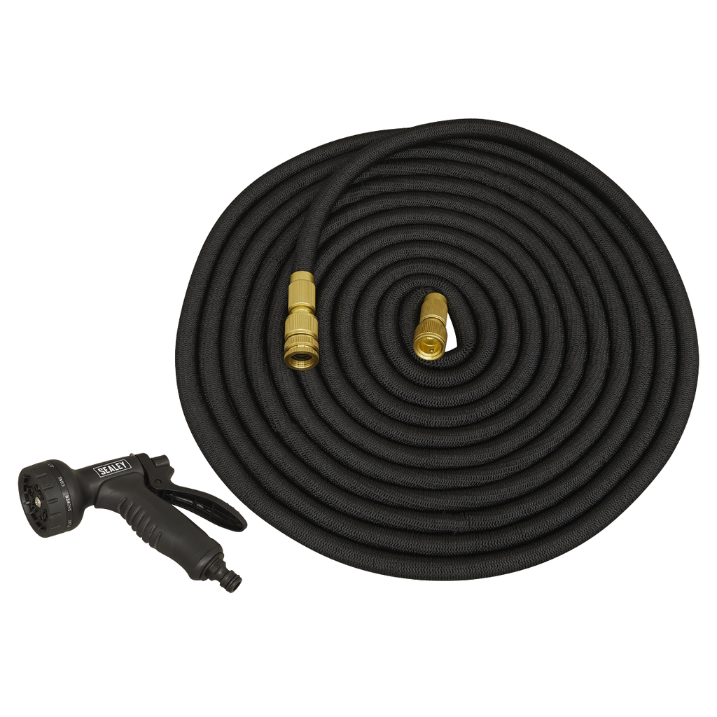 Sealey Ø17mm Expandable Garden Hose Black 30m Premium