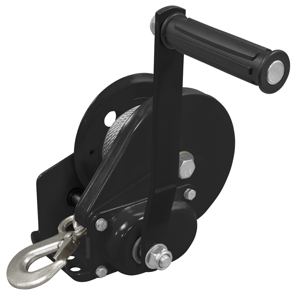 Sealey Geared Hand Winch with Brake & Cable 540kg Capacity