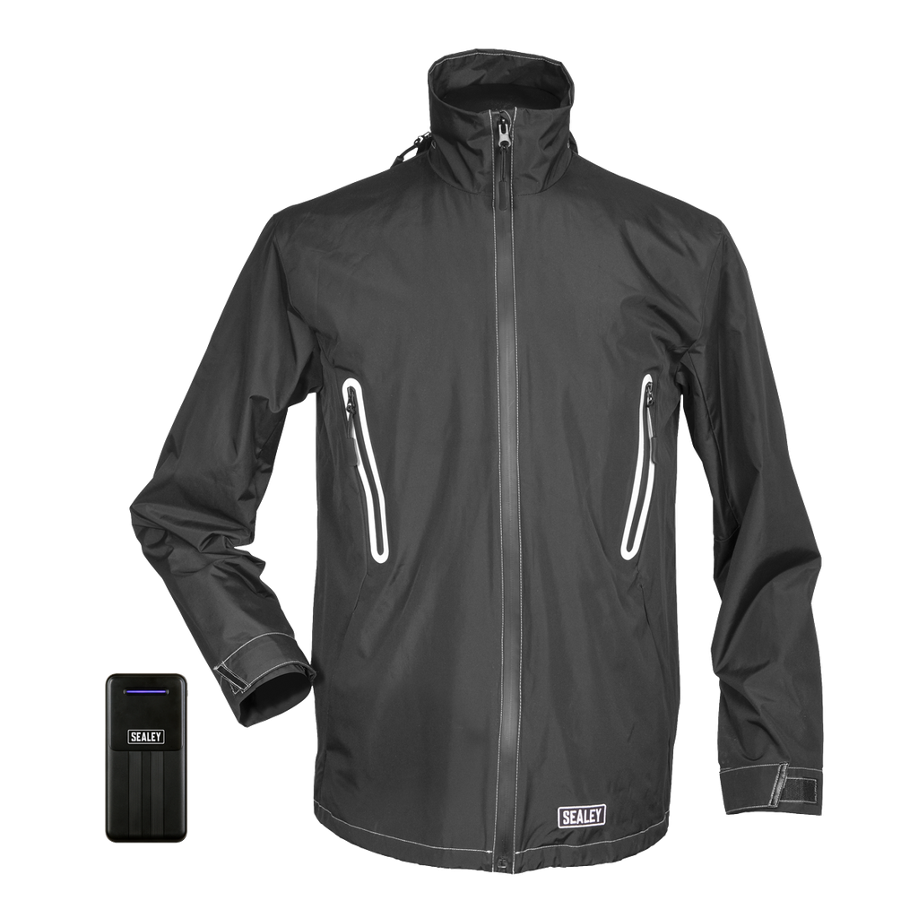 Sealey 5V Heated Rain Jacket with Power Bank 10Ah - Large