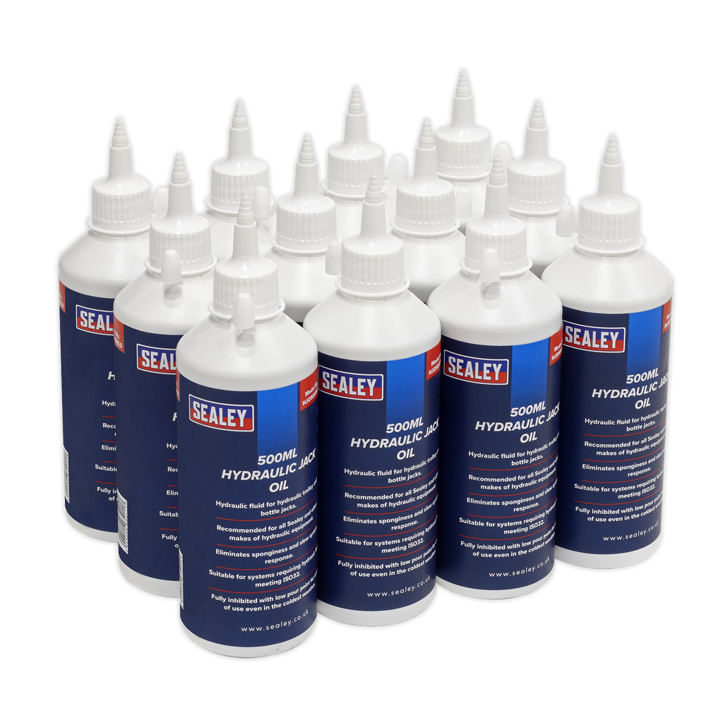 Sealey Hydraulic Jack Oil 500ml - Pack of 12