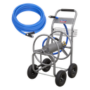 Sealey Heavy-Duty Hose Reel Cart with 15m Heavy-Duty Ø19mm Hot & Cold Rubber Water Hose