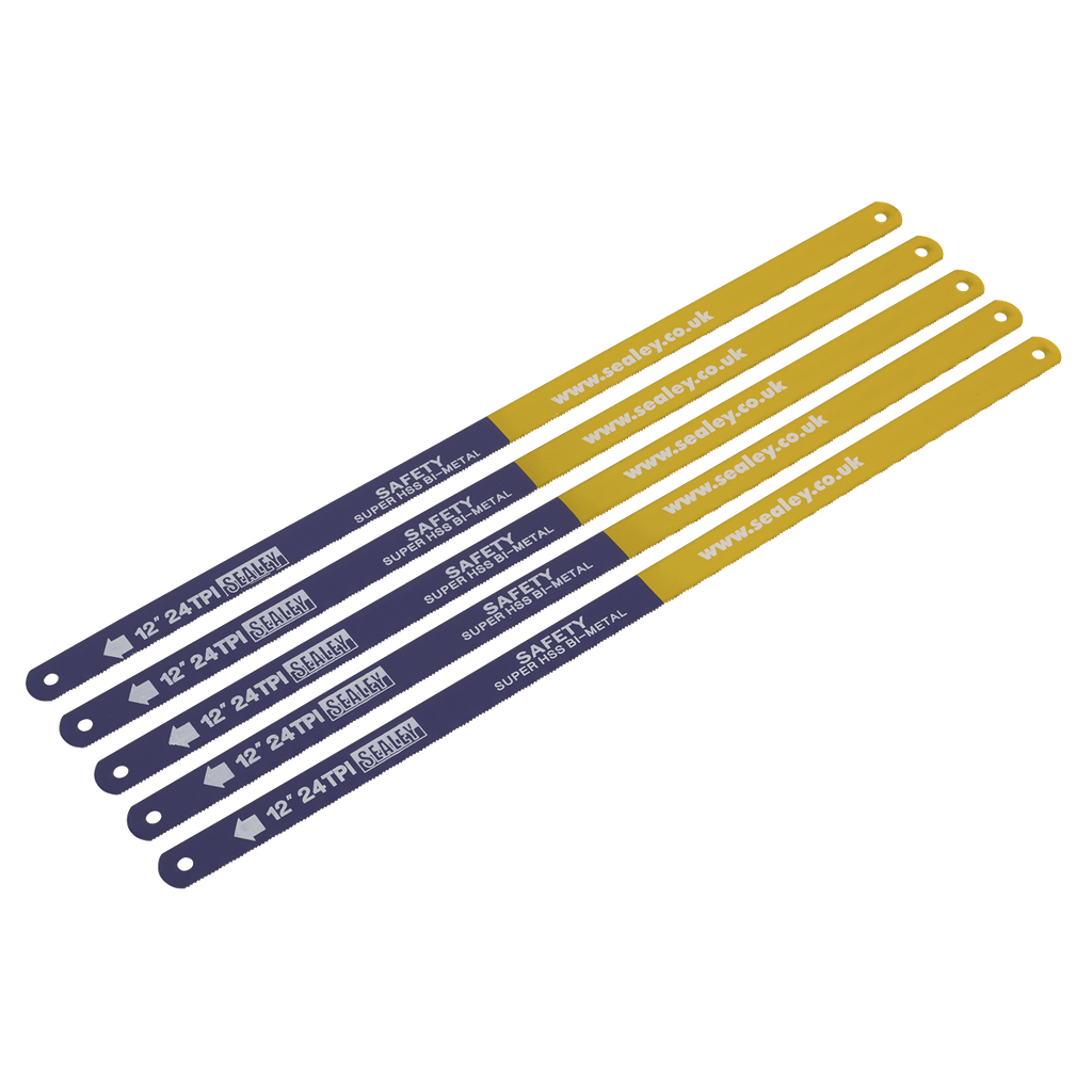 Sealey HSS Bi-Metal Hacksaw Blade 24tpi 300mm - Pack of 5