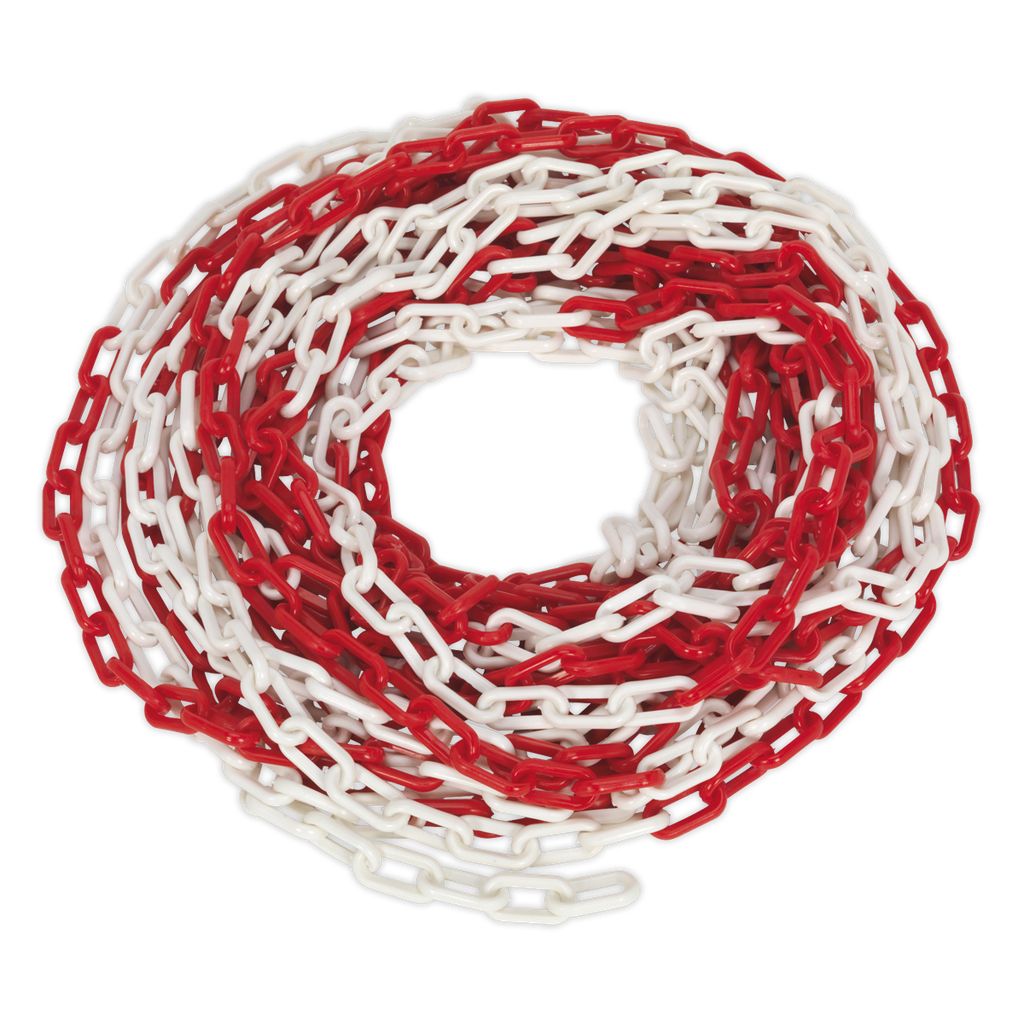 Plastic Chain 25m x 6mm - Red/White