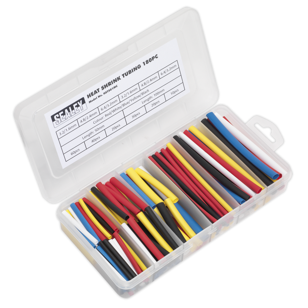 Heat Shrink Tubing Assortment 50 & 100mm 180pc - Mixed Colours