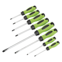 Sealey Premier Screwdriver Set 8pc - Hi-Vis Green