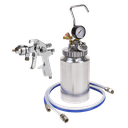 Sealey HVLP Pressure Pot System with Spray Gun & Hoses 1.7mm Set