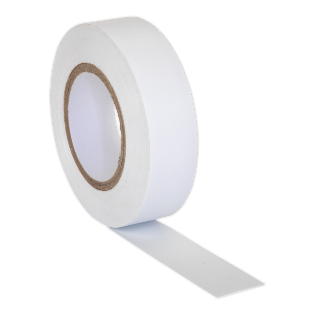 Sealey PVC Insulating Tape 19mm x 20m, White - Pack of 10