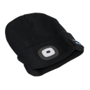 Sealey Rechargeable USB Beanie Hat with Wireless Headphones 1W SMD LED