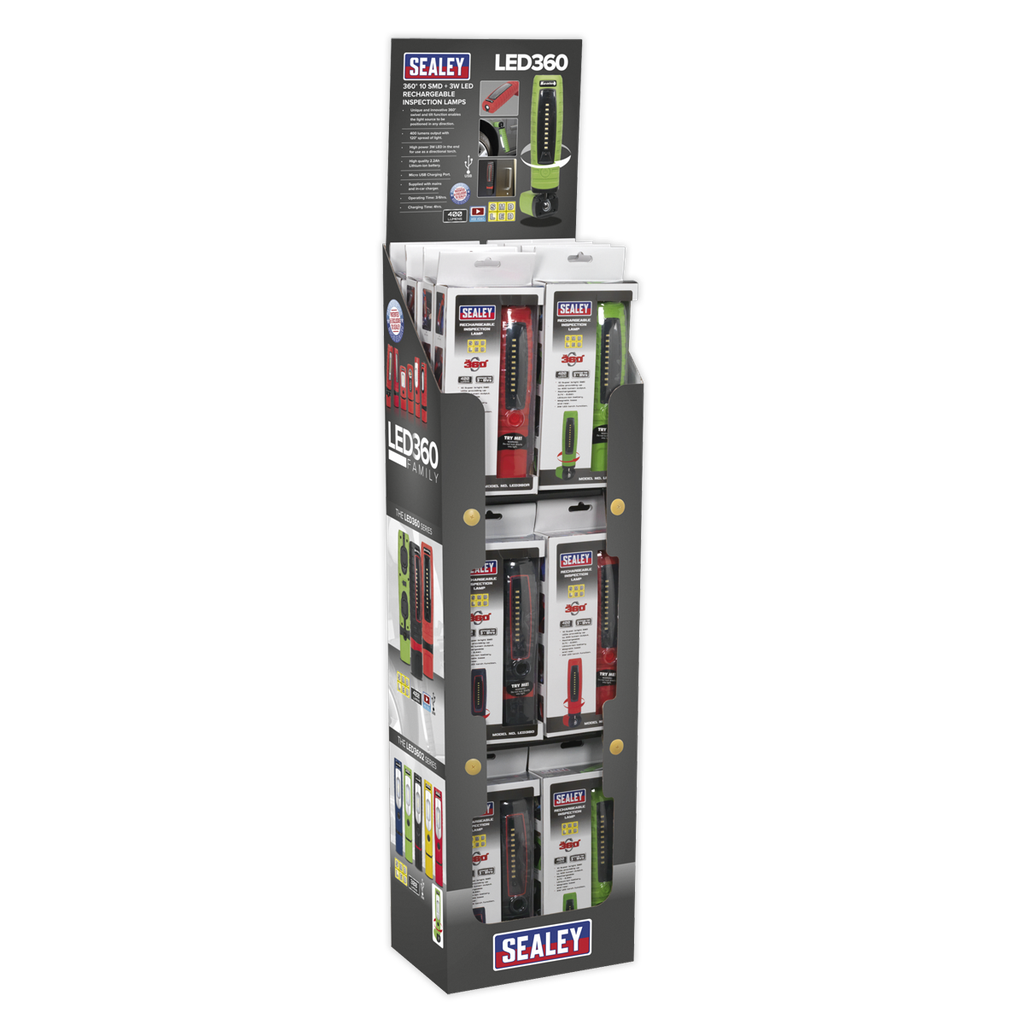 Sealey LED360 Series Inspection Light Combination - Display Pack of 24