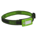 Sealey Rechargeable Head Torch with Auto-Sensor 2W COB LED - Green