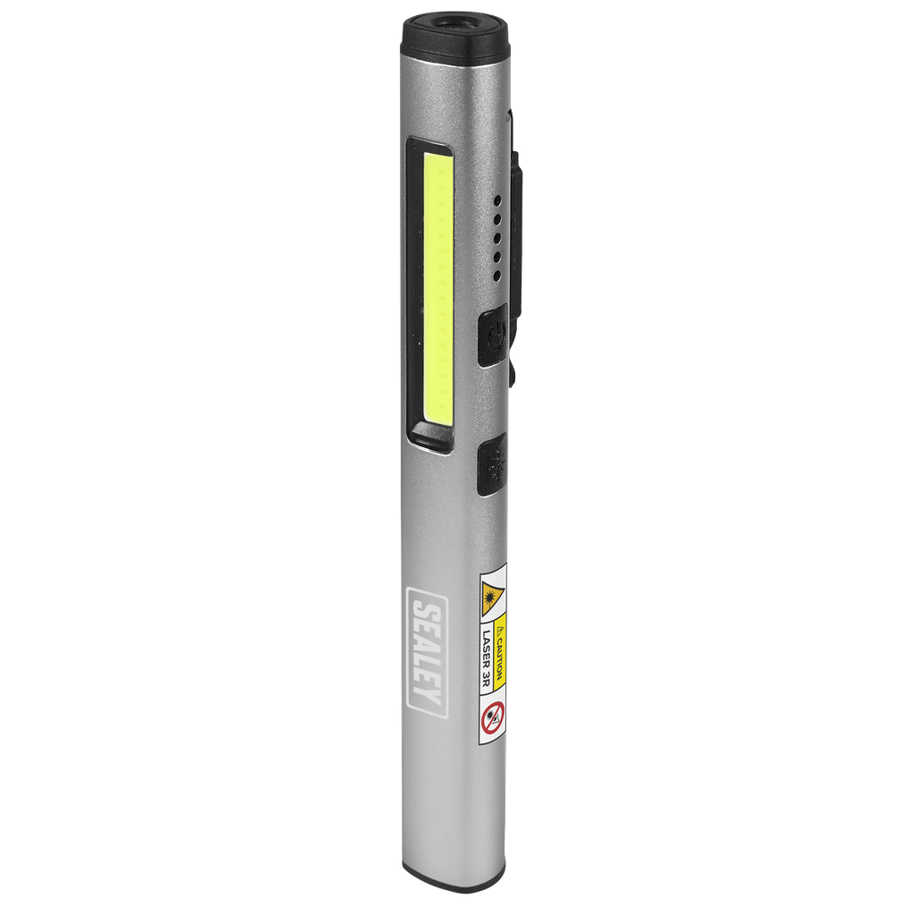 Sealey Rechargeable UV Penlight Torch with Laser Pointer 5W COB 