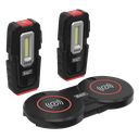 Sealey Inspection Light (x2) with Double Wireless Charging Base 3W COB & 1W SMD LED