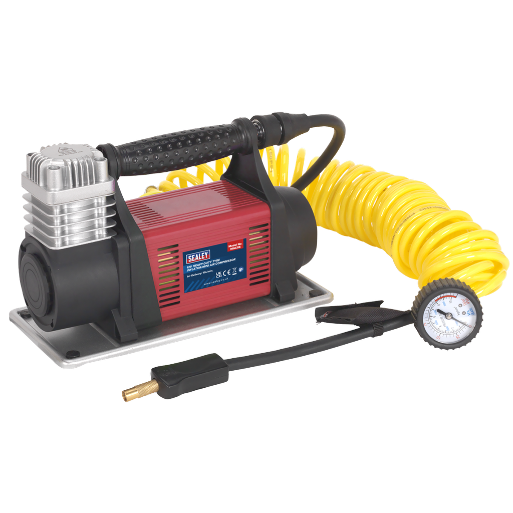 Sealey Heavy-Duty Tyre Inflator/Mini Air Compressor 12V
