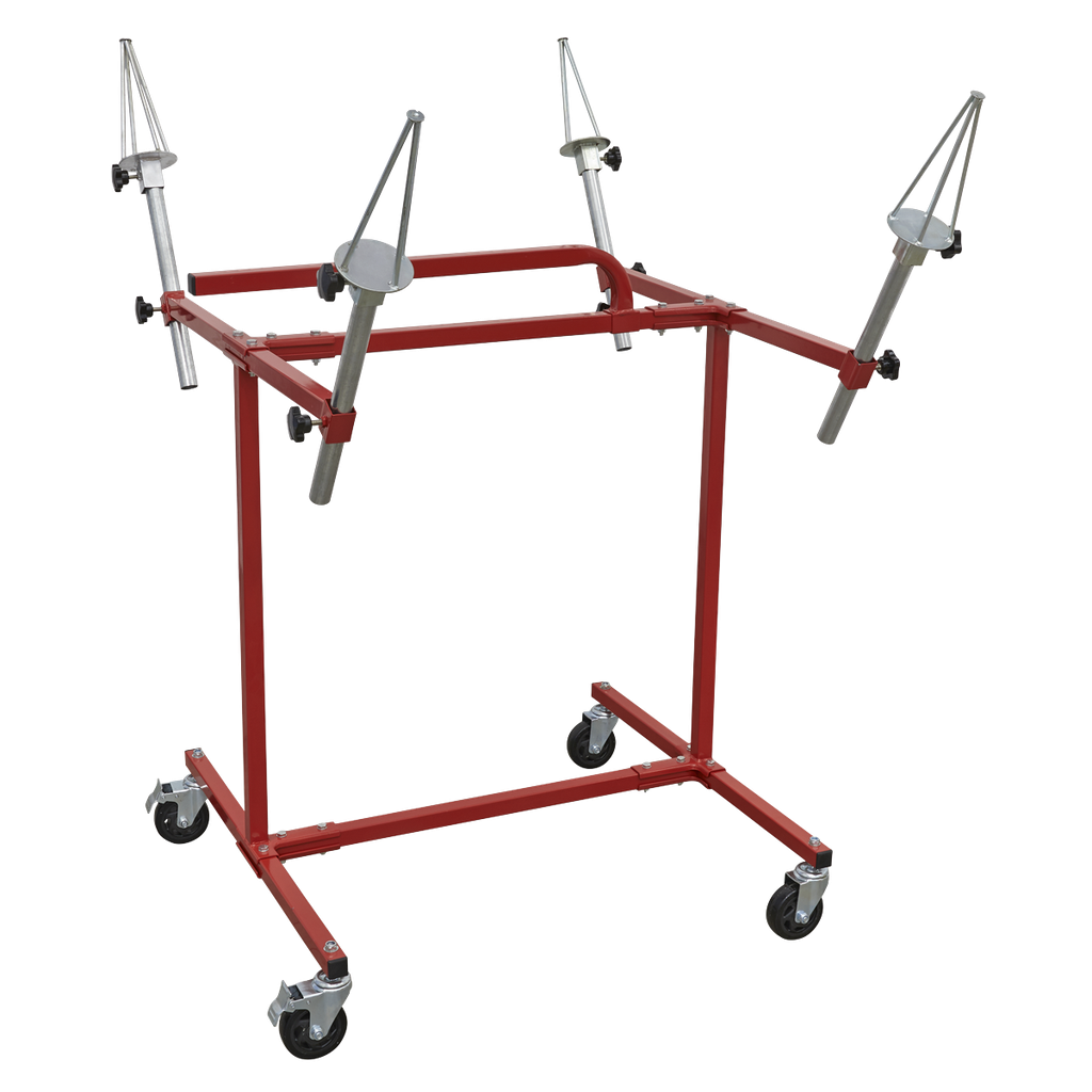 Heavy-Duty Alloy Wheel Painting/Repair Stand 4 Wheel Capacity