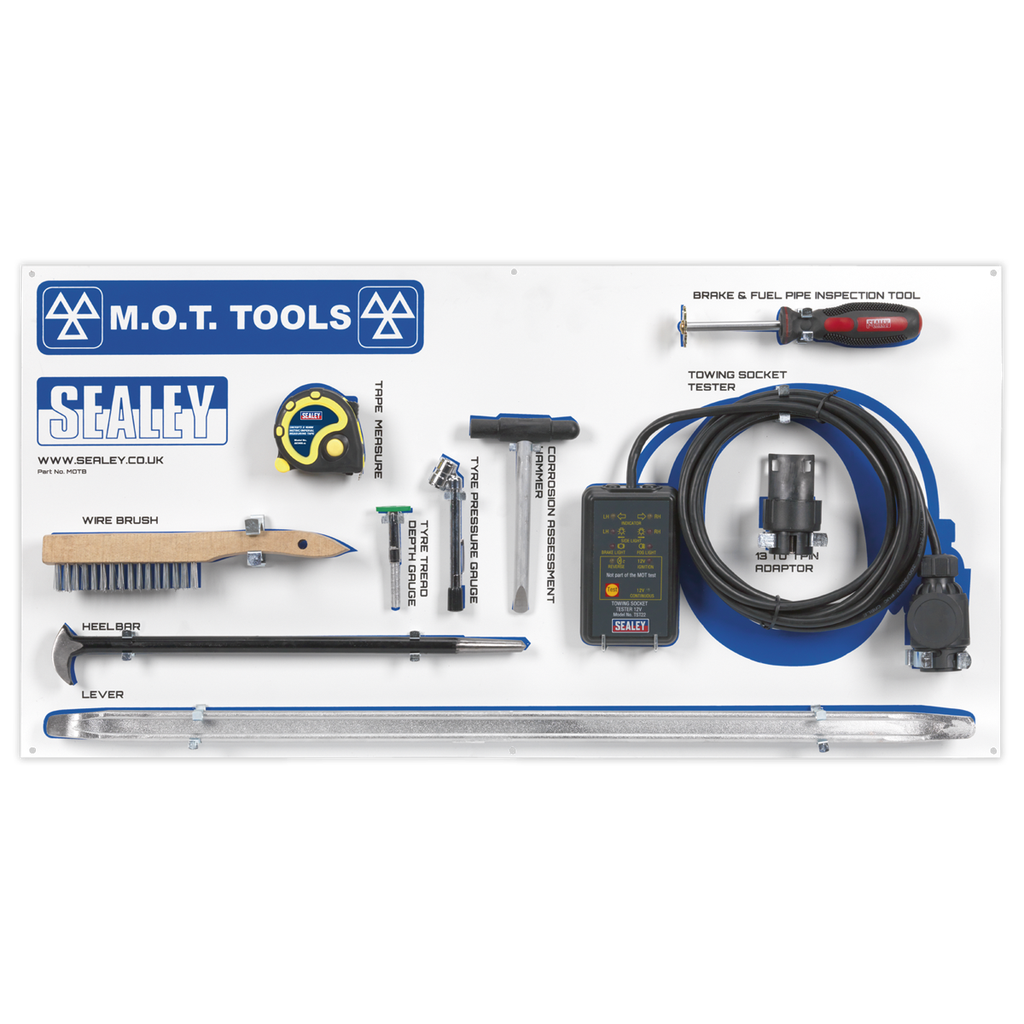 Sealey MOT Tool Board with Tools