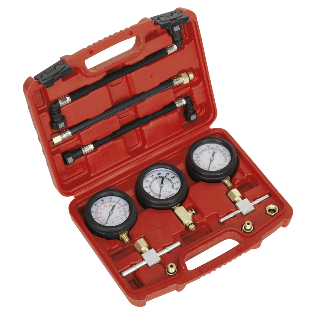 Sealey Motorcycle Compression & Fuel Pressure Gauge Set 3pc