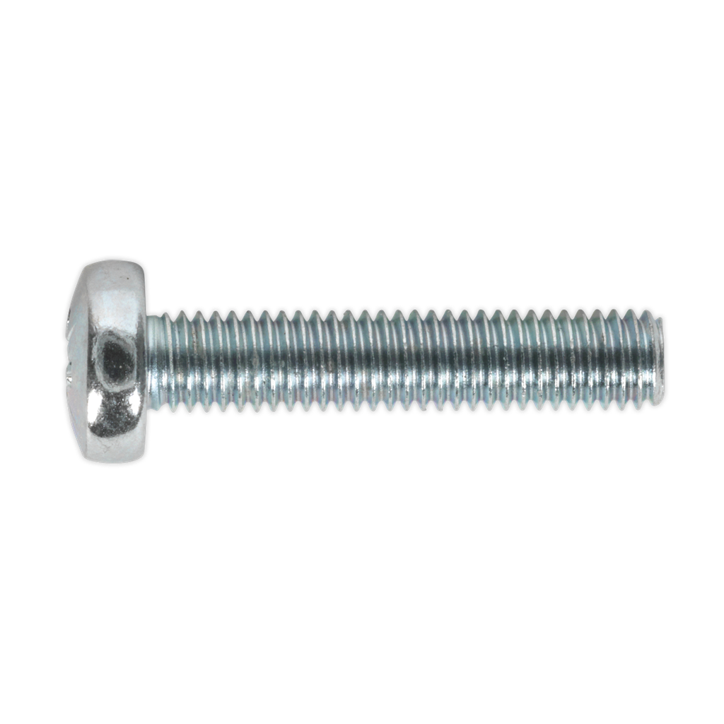 Sealey Zinc Plated Pan Head Pozi Machine Screw M5 x 25mm, DIN 7985Z - Pack of 50