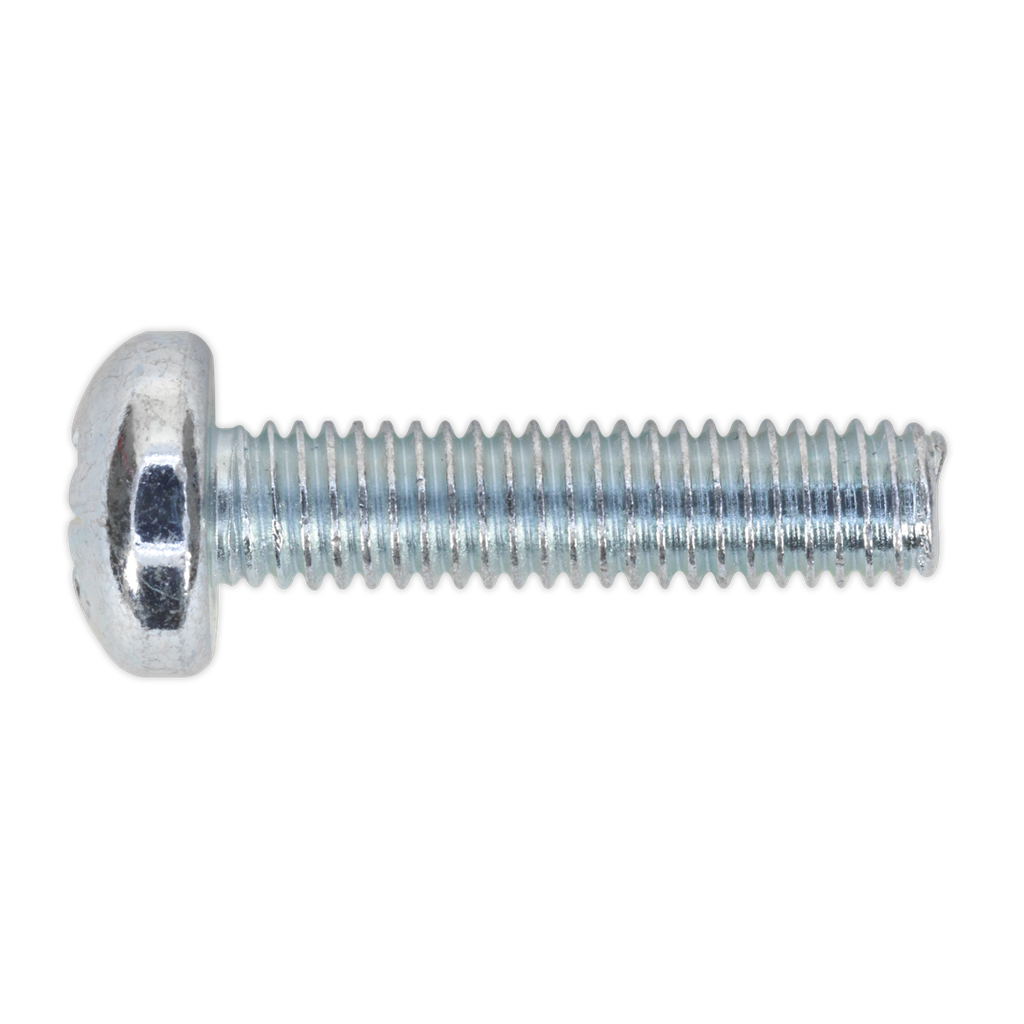 Sealey Zinc Plated Pan Head Pozi Machine Screw M6 x 25mm, DIN 79