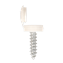 Numberplate Screw with Flip Cap 4.2 x 19mm, White - Pack of 50