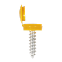 Sealey Numberplate Screw with Flip Cap 4.2 x 19mm, Yellow - Pack of 50