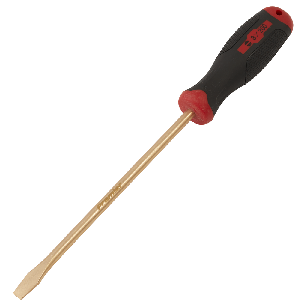Sealey Screwdriver Slotted 8 x 200mm - Non-Sparking