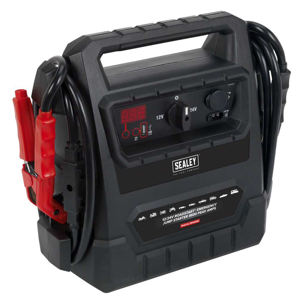 12/24V RoadStart® Emergency Jump Starter 4600 Peak Amps