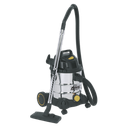 Sealey Vacuum Cleaner Wet & Dry Stainless Drum 20L 1250W/110V