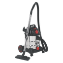 Sealey Industrial Vacuum Cleaner Stainless Drum Auto Start 20L 1400W/230V