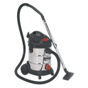 Sealey Industrial Vacuum Cleaner Stainless Steel Drum Auto Start 30L 1400W/230V