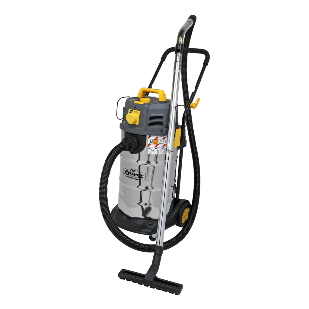 Sealey M Class Dust-Free Vacuum Cleaner Wet & Dry Stainless Steel Drum 38L 1100W/110V