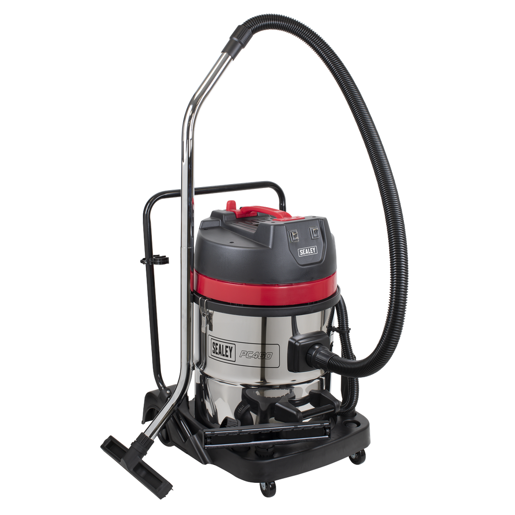Sealey 60L Vacuum Cleaner Wet & Dry Stainless Steel Drum 2400W/230V