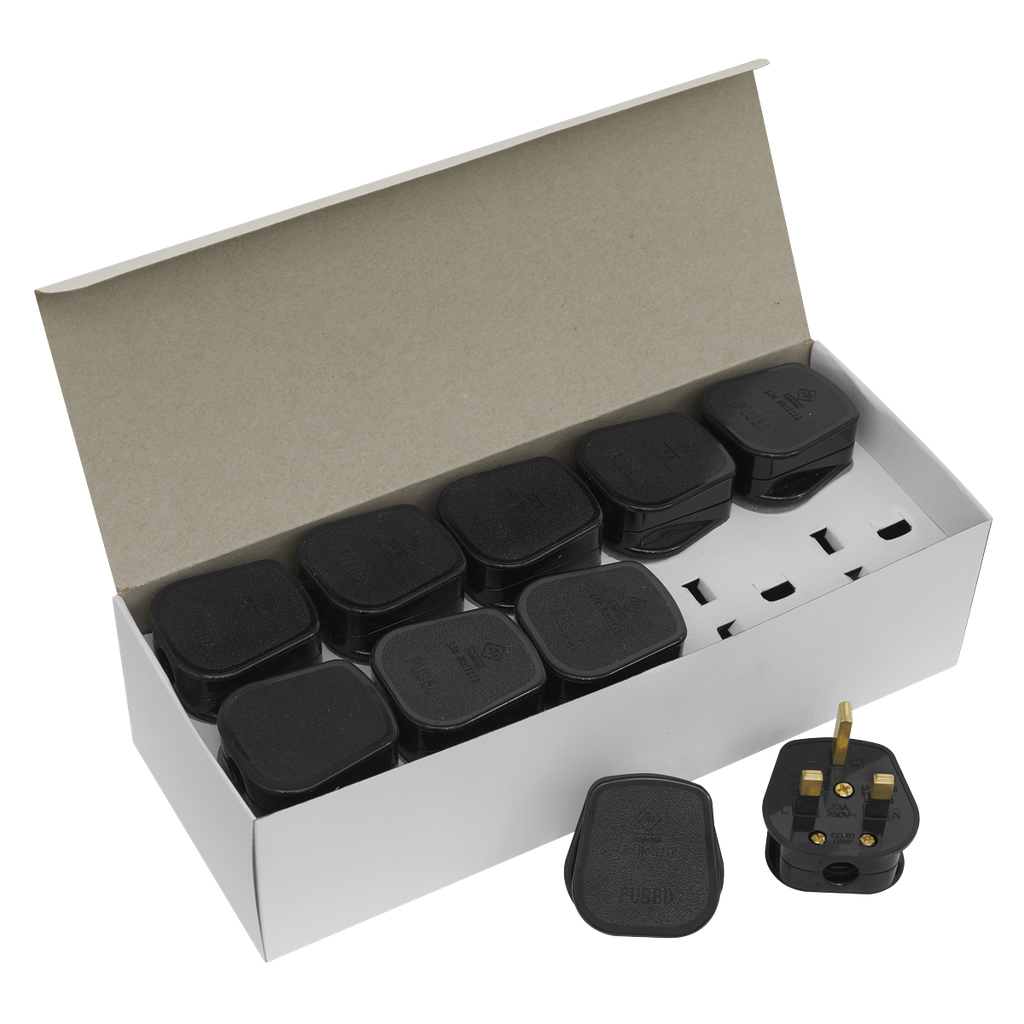 Sealey 13A Plug, Black - Pack of 20