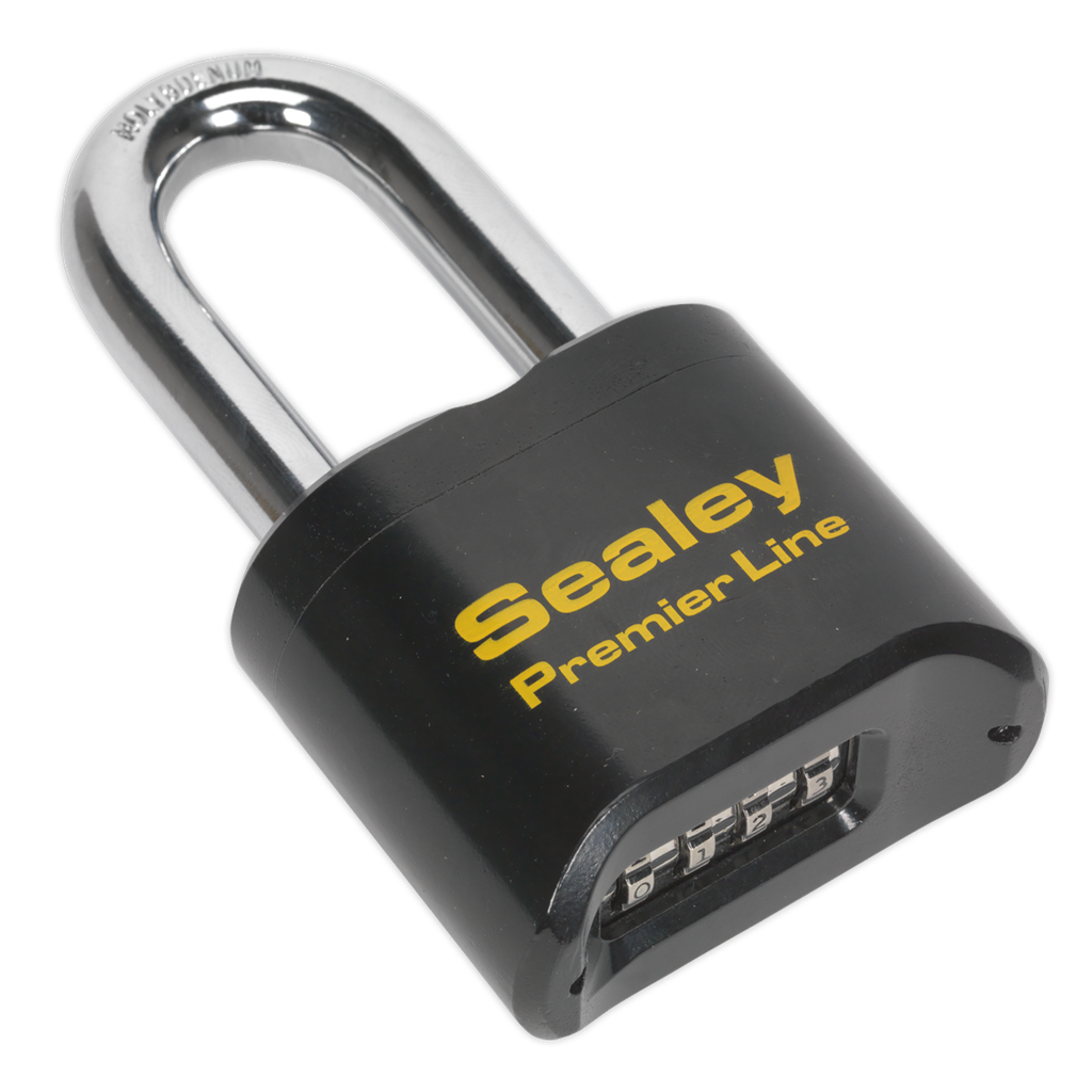 Sealey Premier™ Steel Body Combination Padlock Long Shackle 62mm