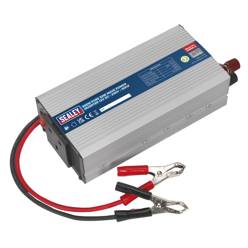 Sealey Pure Sine Wave Power Inverter 600W 12V