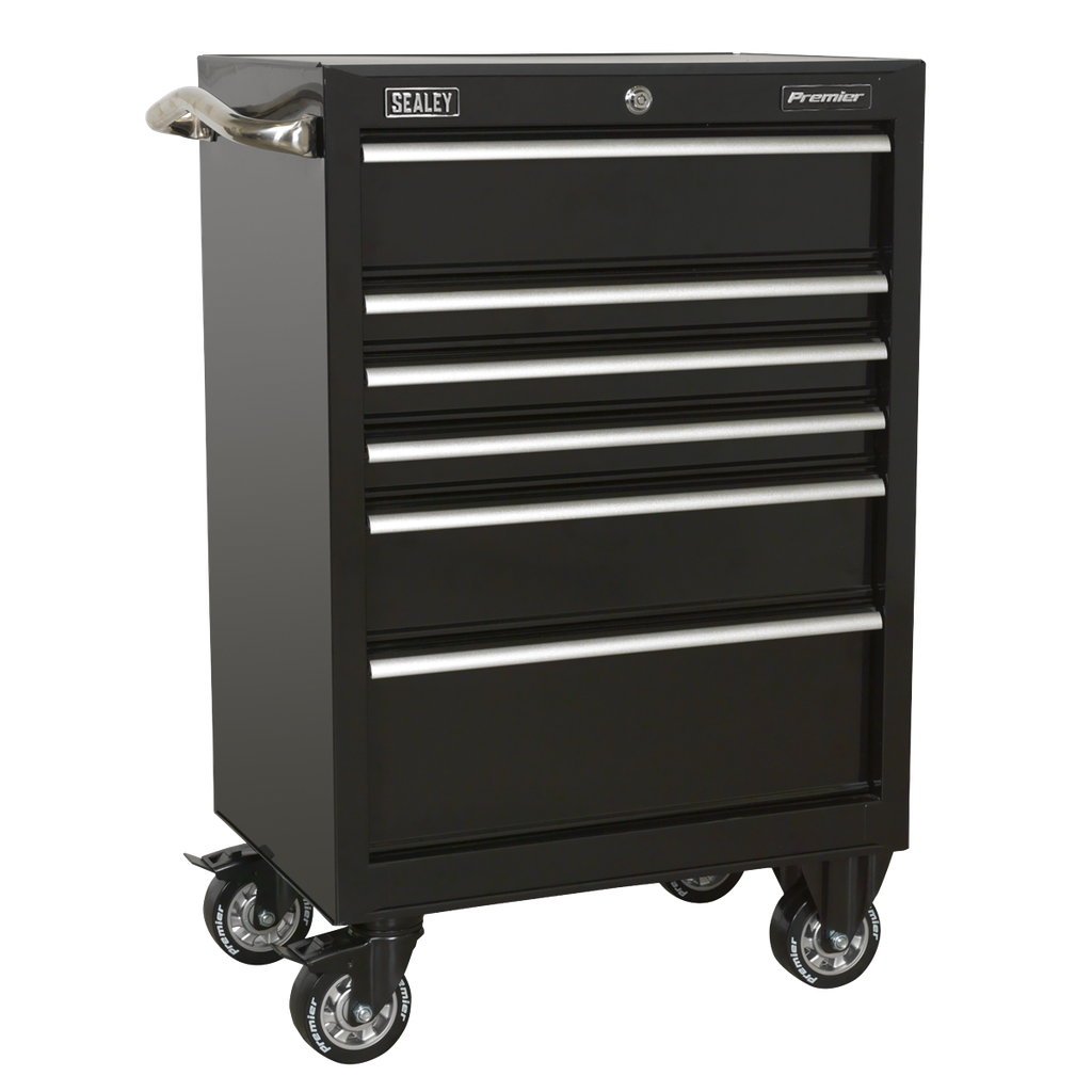 Sealey Premier™ Heavy-Duty Rollcab 6 Drawer 675mm - Black
