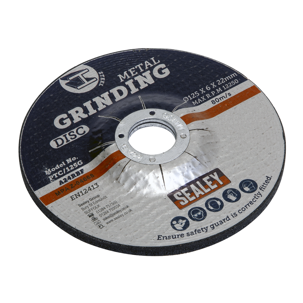 Sealey 125 x 6mm Grinding Disc 22mm Bore