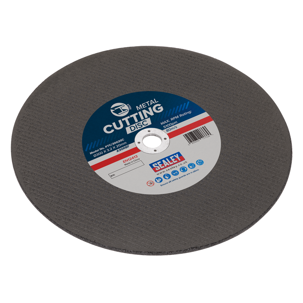 Sealey 300 x 3.2mm Flat Metal Cutting Disc 20mm Bore