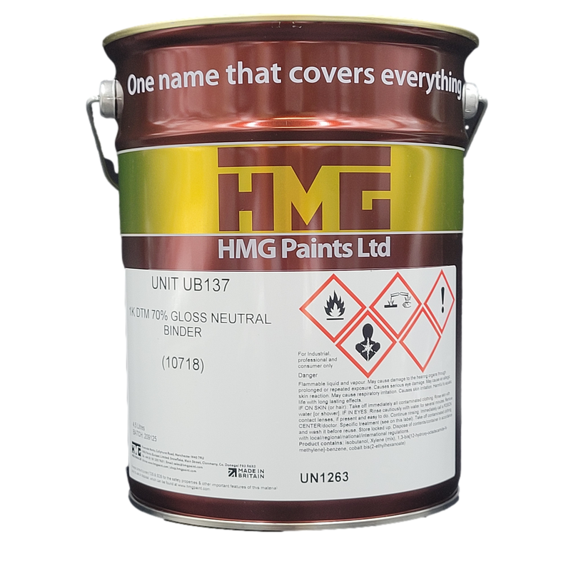 HMG UB137 1K DTM 70% NEUTRAL BINDER 10718 4.5L (Each)