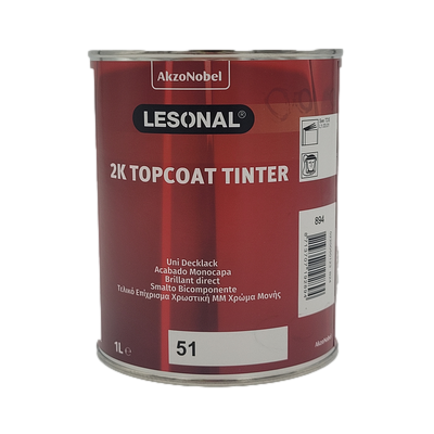 1ltr Lesonal 2K Topcoat  51 Green (Yellow) Transparent Tinter (Each)